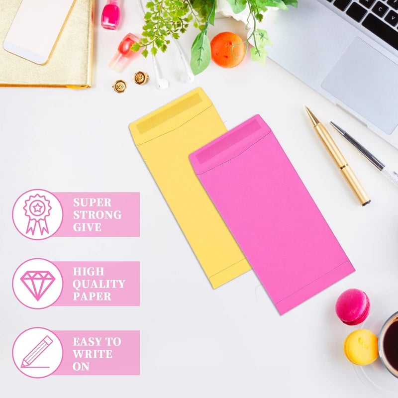 swesara 100 Pack Small Coin Envelopes, 2.25 x 3.5 Colored Tiny Seed Envelopes Mini Parts Small Items Stamps Storage Packets Envelopes for Garden, Office or Wedding Gift - Image 3